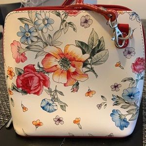 Floral Italian Leather Purse